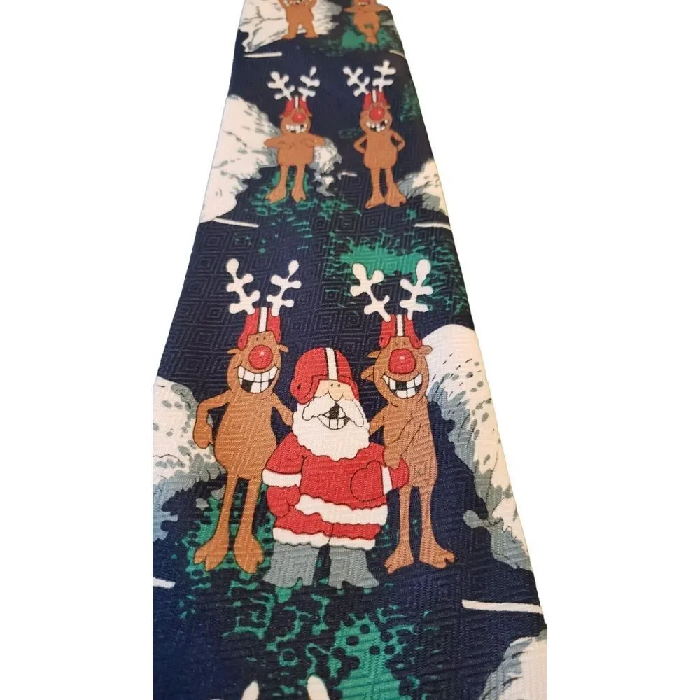 Kissa Christmas Tie Holiday Santa Claus Football Reindeer Funny Sports Funny Men